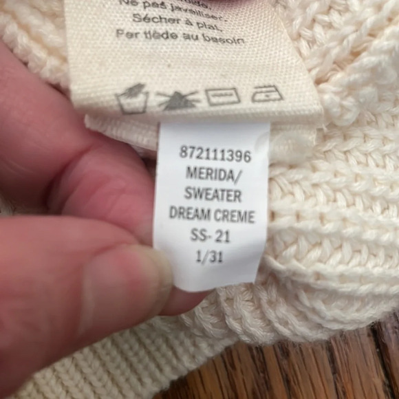 Grey State Merida Knit‎ Sweater Cream size 1 Small Balloon Sleeves - Picture 8 of 11